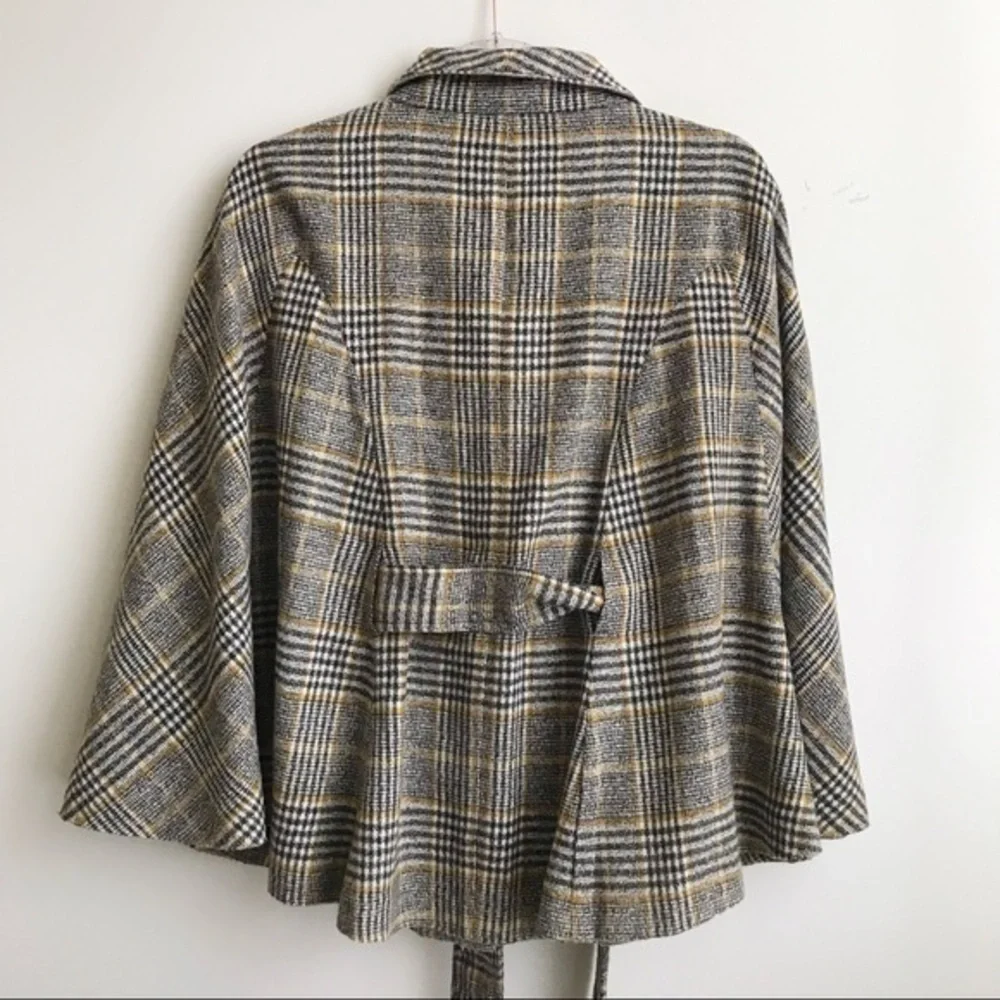New York and Company plaid cape poncho